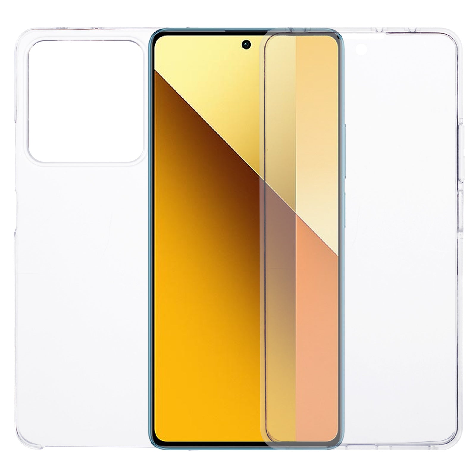 For Xiaomi Redmi Note 13 5G Clear Phone Cover Acrylic+TPU 360-Degree Full Coverage Case with PET Screen Film For Xiaomi Redmi Note 13 5G Clear Phone Cover Acrylic+TPU 360-Degree Full Coverage Case with PET Screen Film